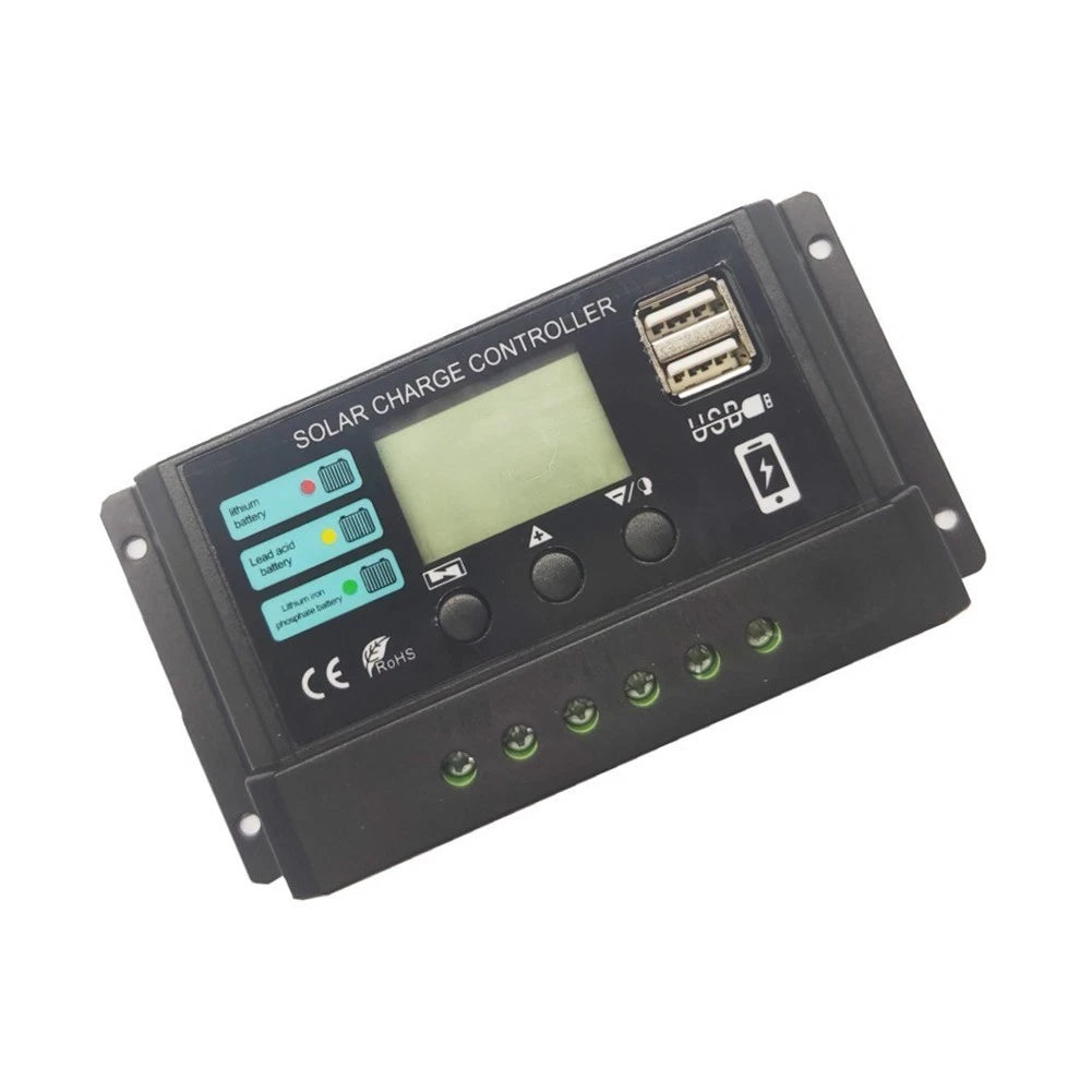 Solar Panel PV Controller USB 10A 20A 30A with LCD Display for Automotive