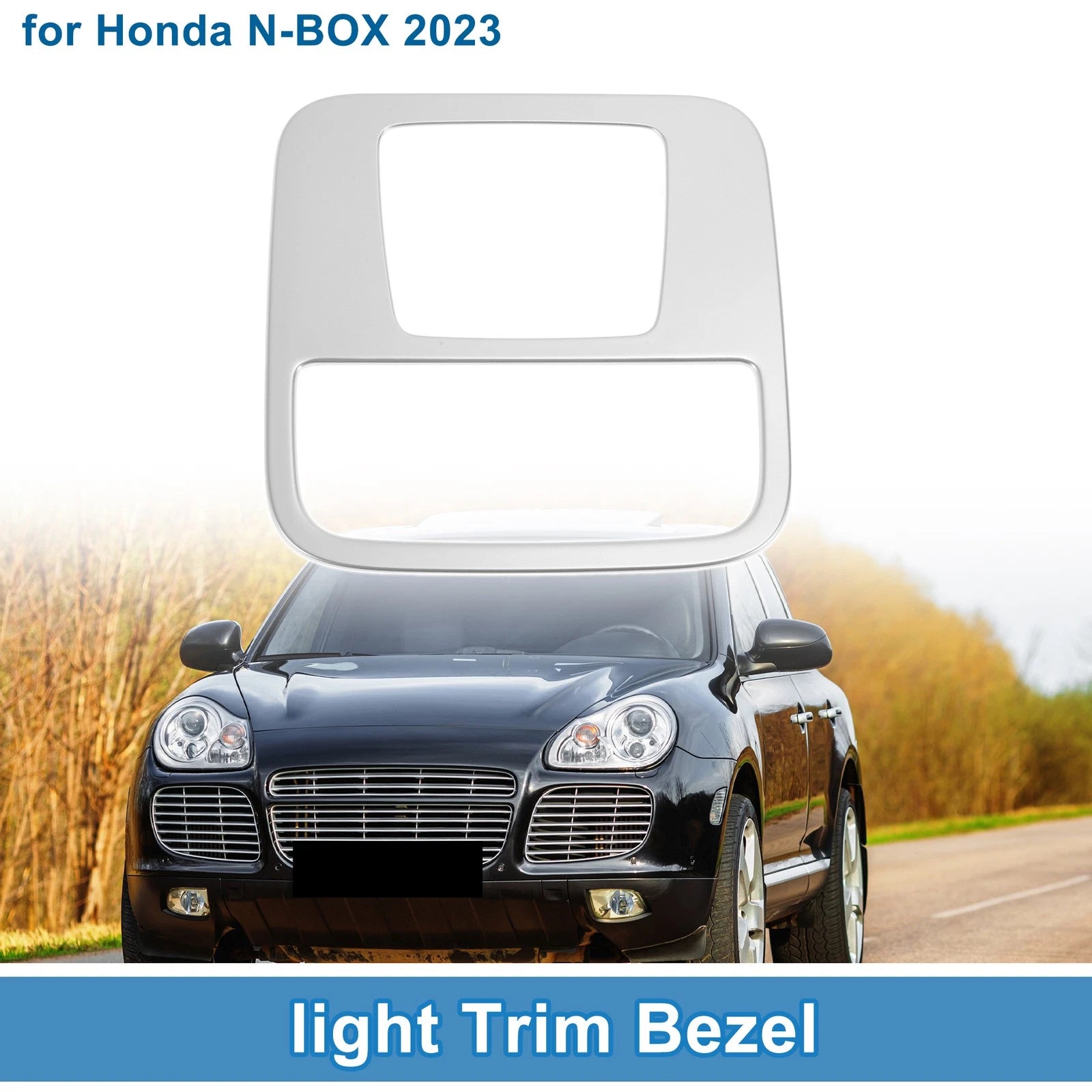 Front Row Light Trim Bezel for Honda N-BOX (2023) Silver Tone