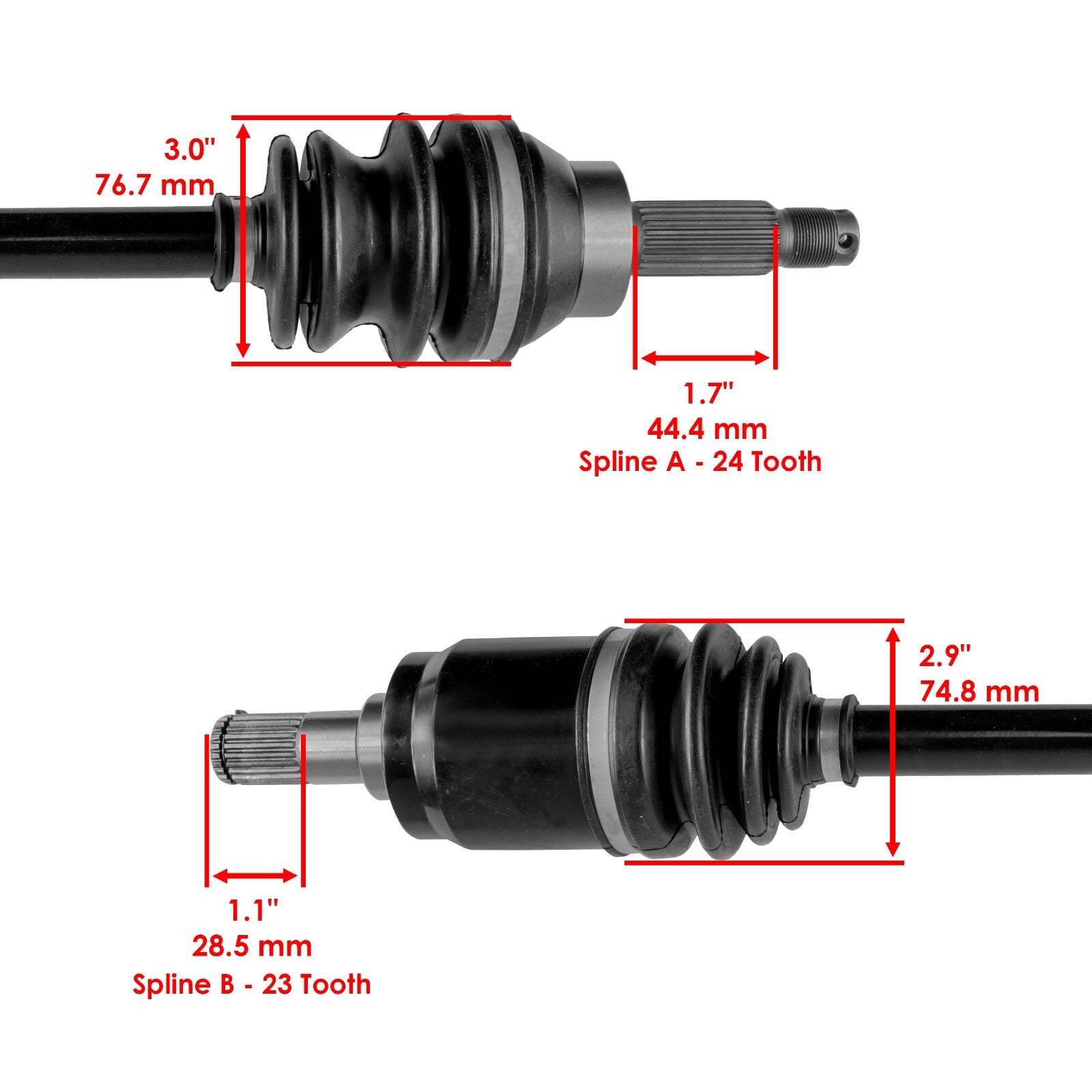 CV Joint Axle Shaft Front Left Right Replacement for Honda Pioneer 700 (2014–2022)