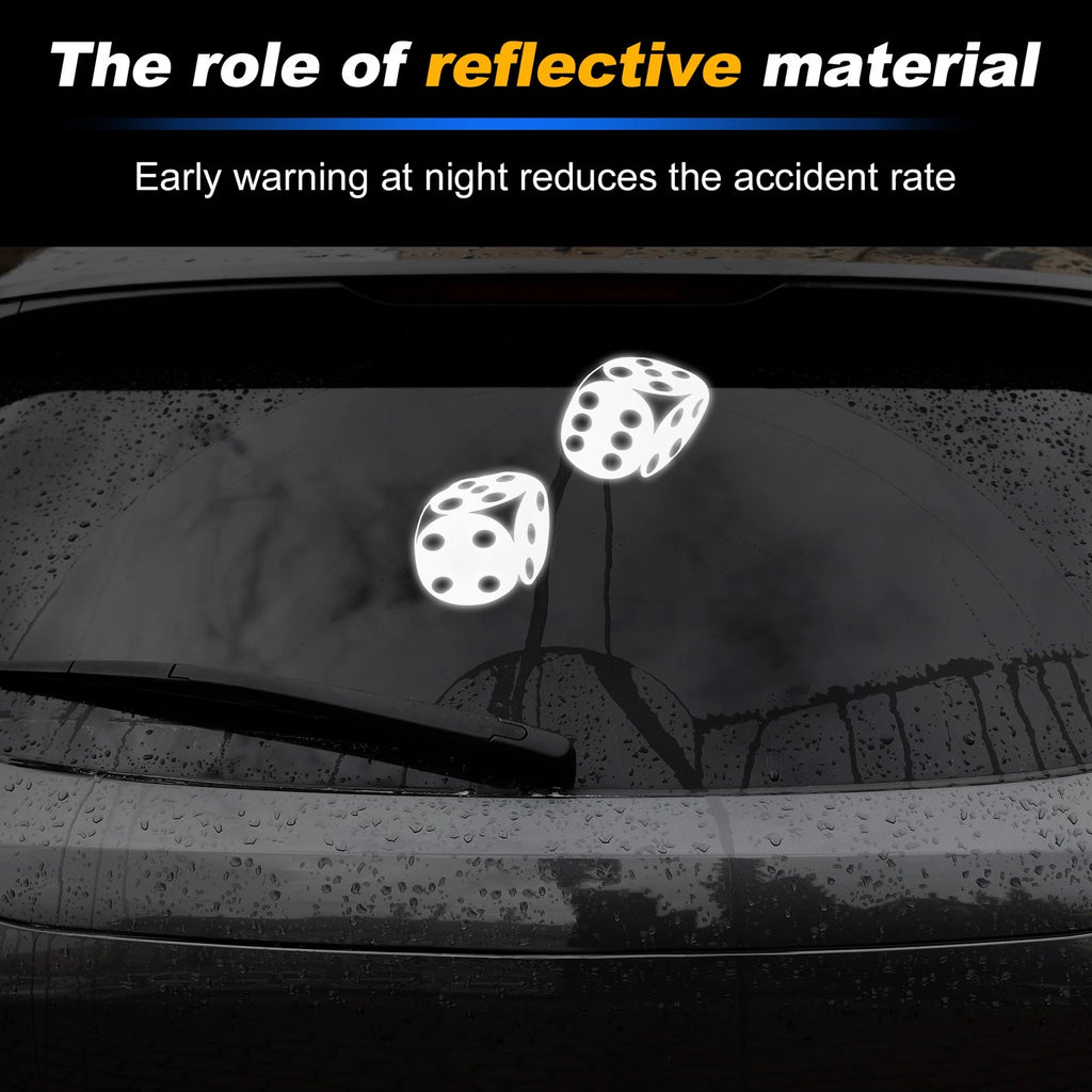 Reflective Bumper Decal for - White Dice