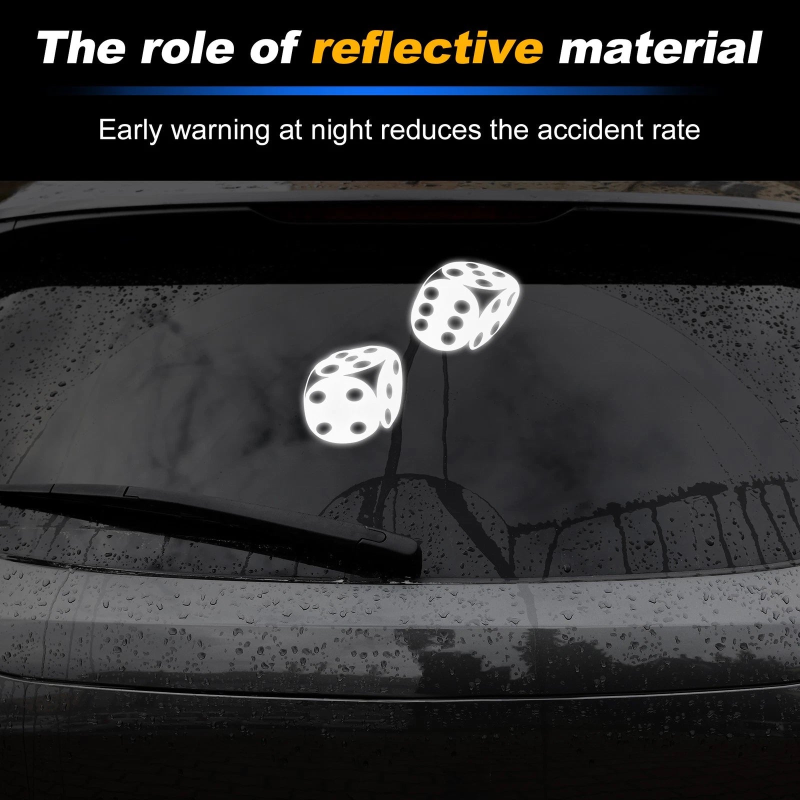 Reflective Bumper Decal for - White Dice