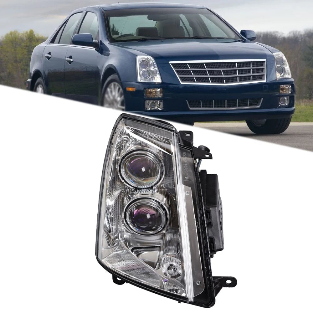 Headlight Assembly for Cadillac STS (2005–2011) Right Side Black Halogen
