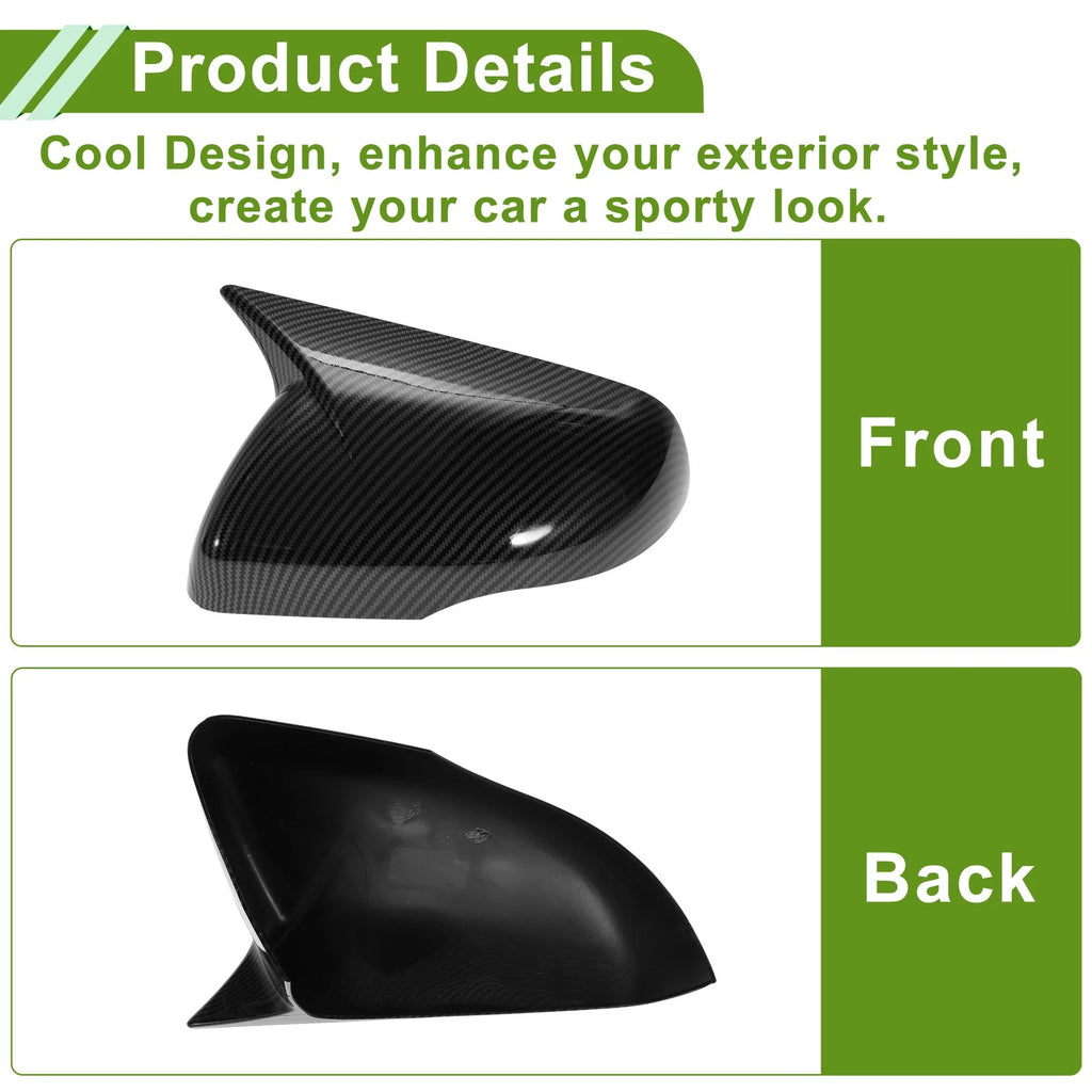 2X Side Mirror Cover Caps for Ford Edge (2015–2024) Black