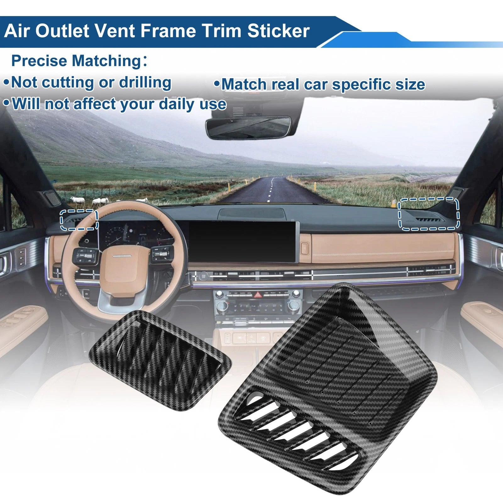 Air Condition Outlet Vent Trim Cover Frame for Hyundai Santa Fe (2013–2018)