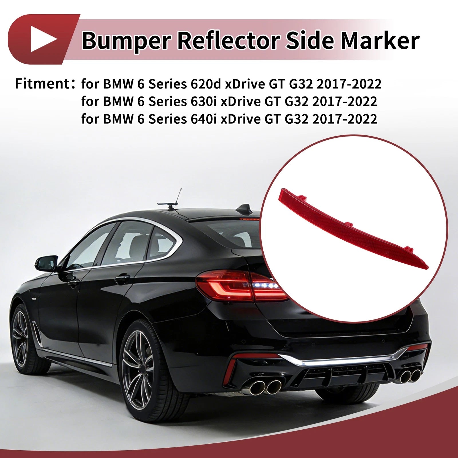 Rear Right Bumper Reflector Replacement for BMW 6 Series GT G32 (2019–2023)
