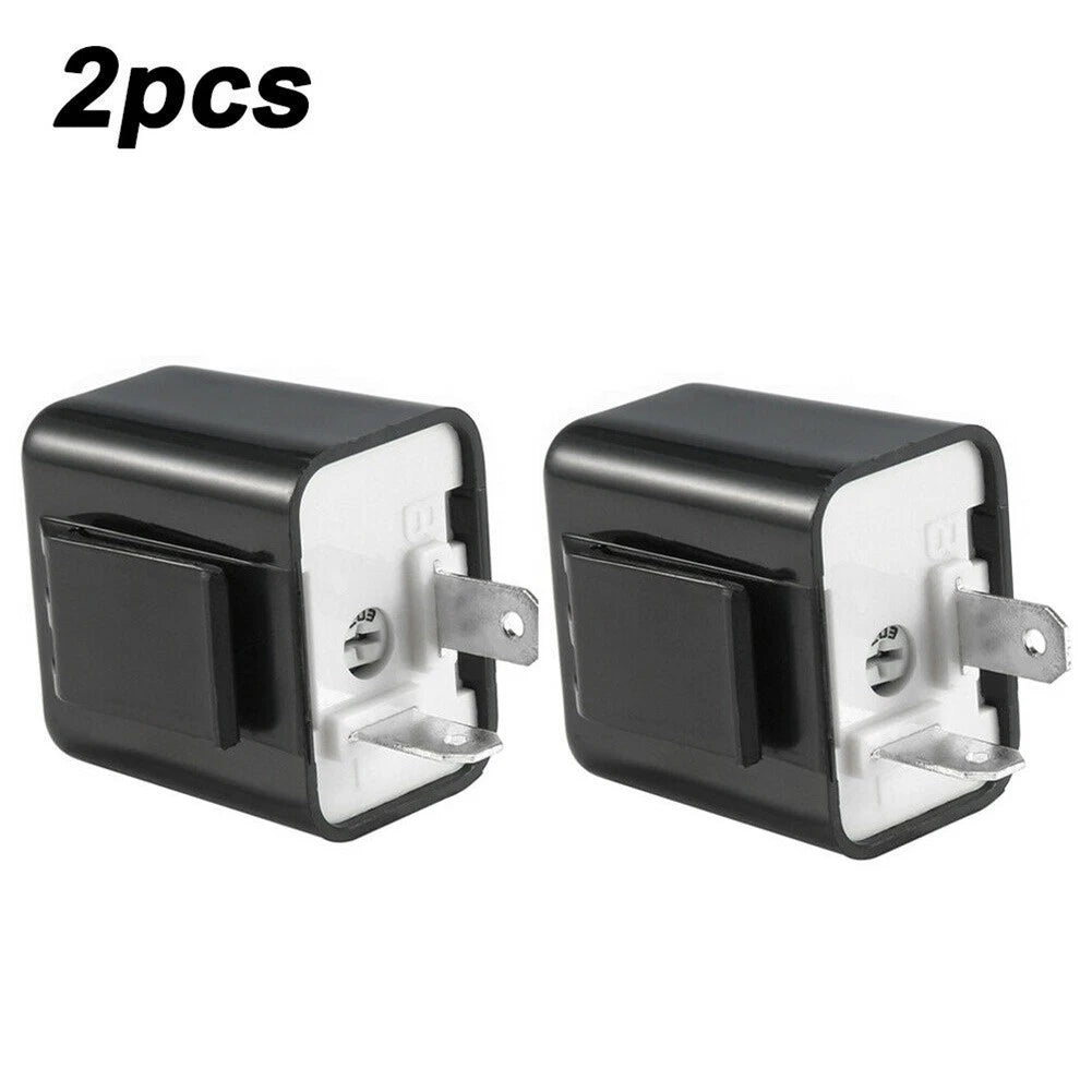 2X 2Pin 12V LED Flasher Relay for Universal Vehicles (Fix Hyper Flash)