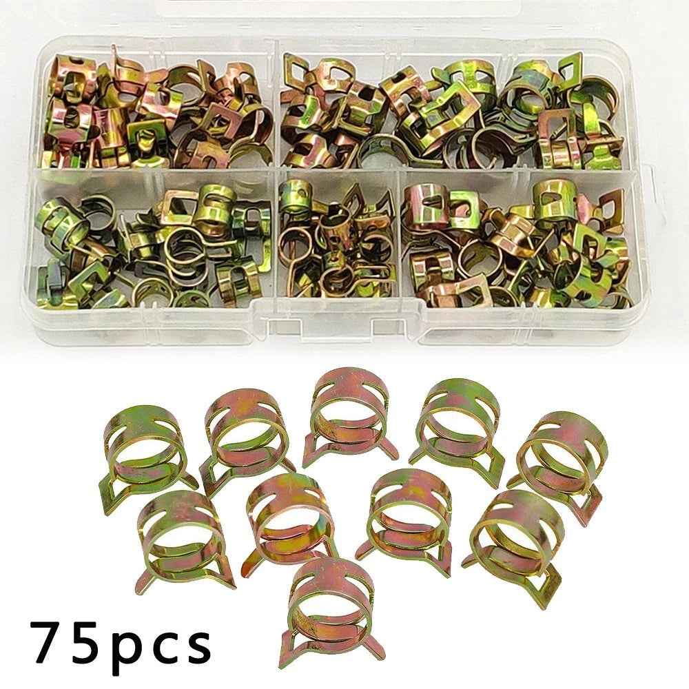 75pcs Spring Clip Hose Pipe Clamps for Motorcycle (6-10mm)