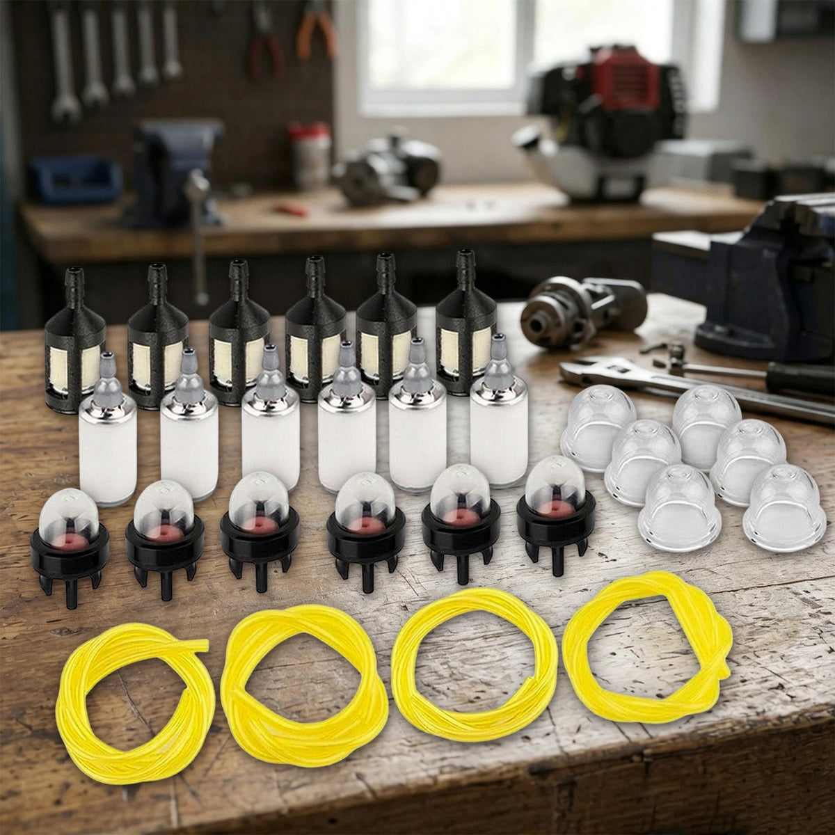 28Pcs Fuel Line Set with Filters for Small Engine Primer Bulbs Replacement