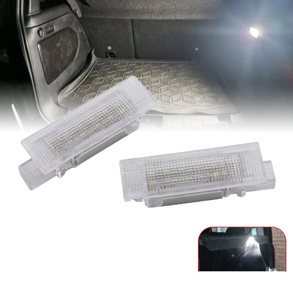 2X White Trunk Boot Lamps for Fiat 500 (2007–2019), 500X (2016–2021)