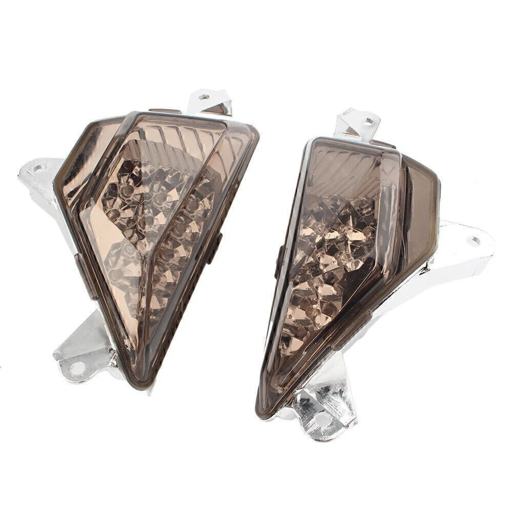 Pair Smoke Front Turn Signal Lights for Kawasaki Ninja 300R EX300 (2013–2017)