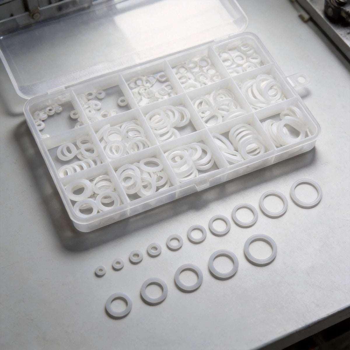 32 Size Silicone O Ring Kit 1228 Pc Clear White with Pick Hook Tool