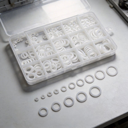 32 Size Silicone O Ring Kit 1228 Pc Clear White with Pick Hook Tool