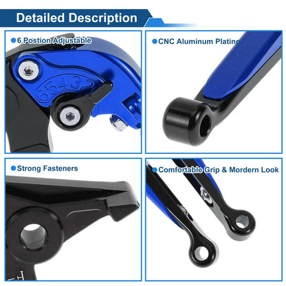 Short Long Brake Clutch Lever for Kawasaki Ninja 650R (2009–2016) Blue Black