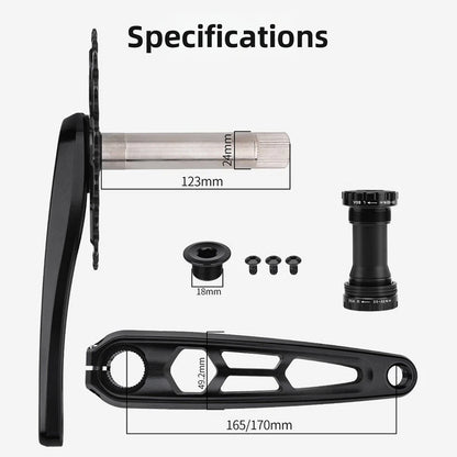 Aluminum Hollow Crankset 165mm/170mm 3-Bolt Direct Mount System