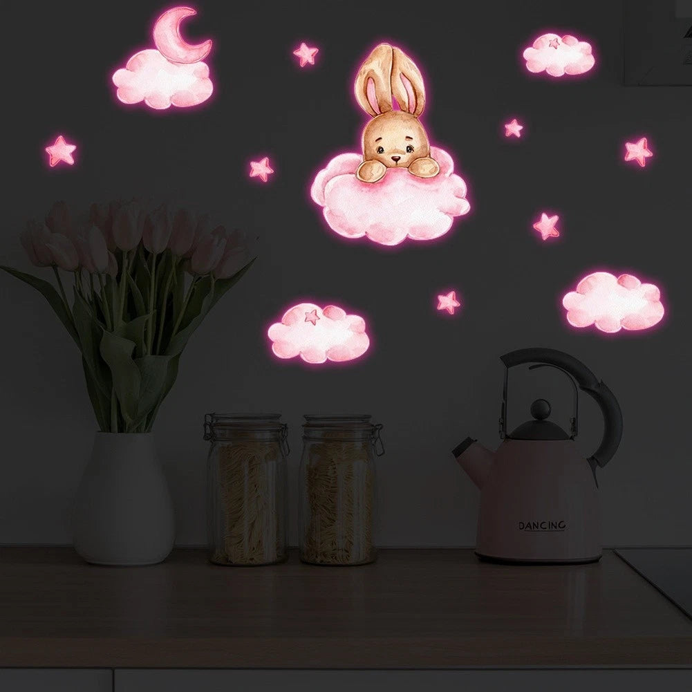 Glow in the Dark Wall Decal for Rabbit Theme (15x15cm)