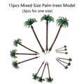 15pc Palm Tree Model Scenery for Train Railroad Landscape