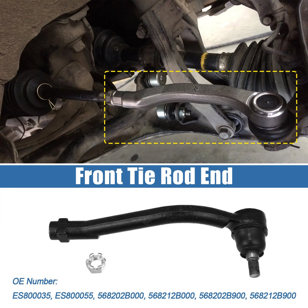 2pcs Front Suspension Tie Rod End Links Replacement for Hyundai (2000–2010)