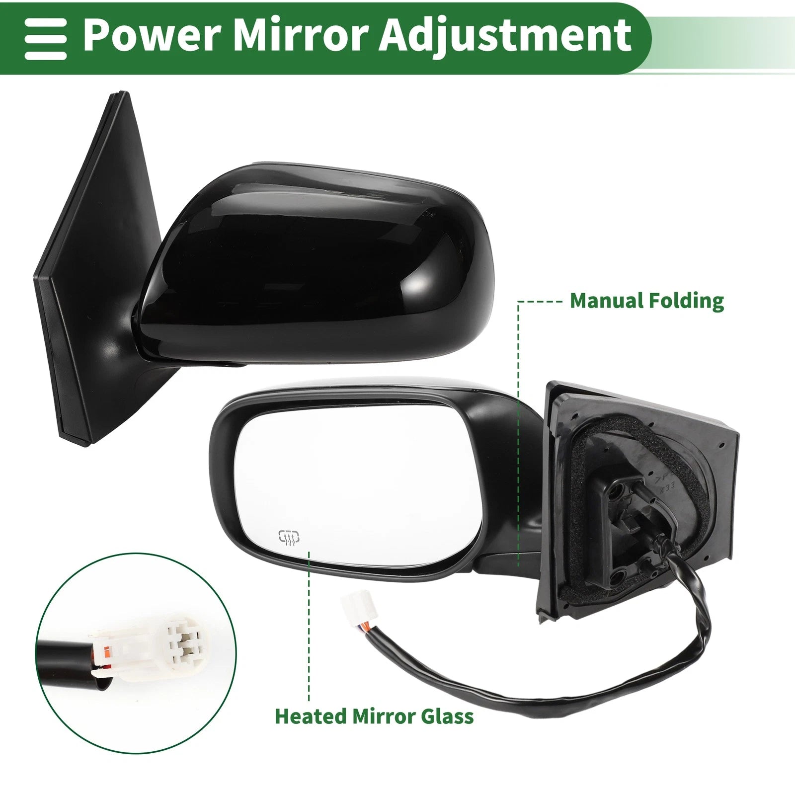 Left Side Door Mirror Replacement for Toyota Corolla (2009–2013) Manual Fold