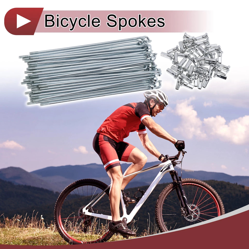Bicycle Spokes 133mm Carbon Steel Galvanized Replacement for 12G Wheels