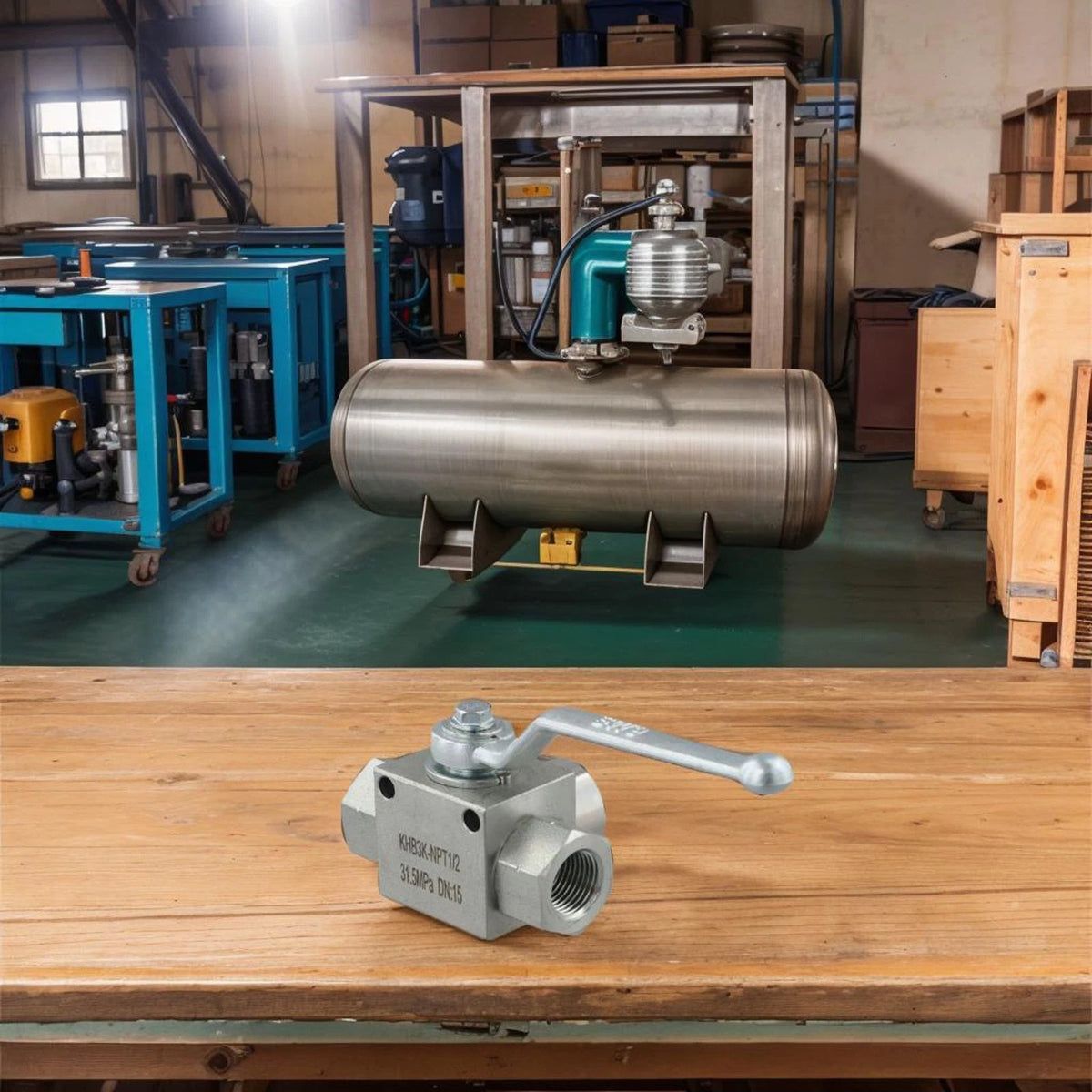 3-Way Hydraulic Ball Valve NPT12 for Industrial Applications