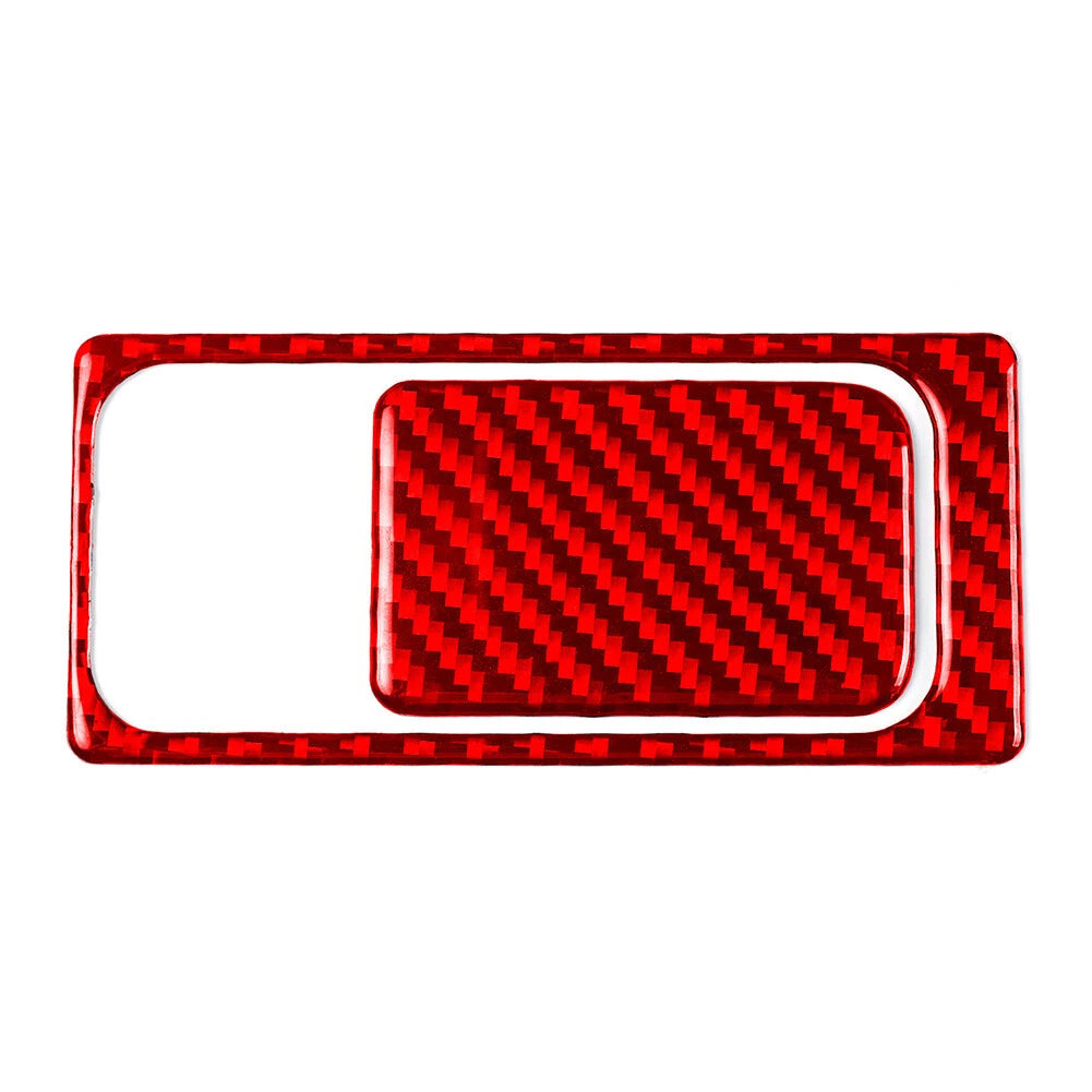 2X Carbon Red Storage Glove Box Handle Panel for Volkswagen Golf 8 (2021–2023)