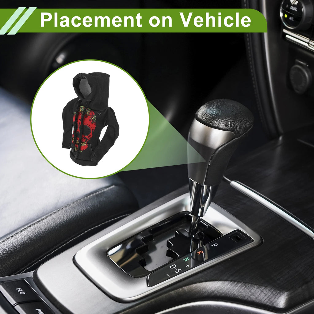 Gear Shift Knob Cover for Universal Car (Red Black Polyester)