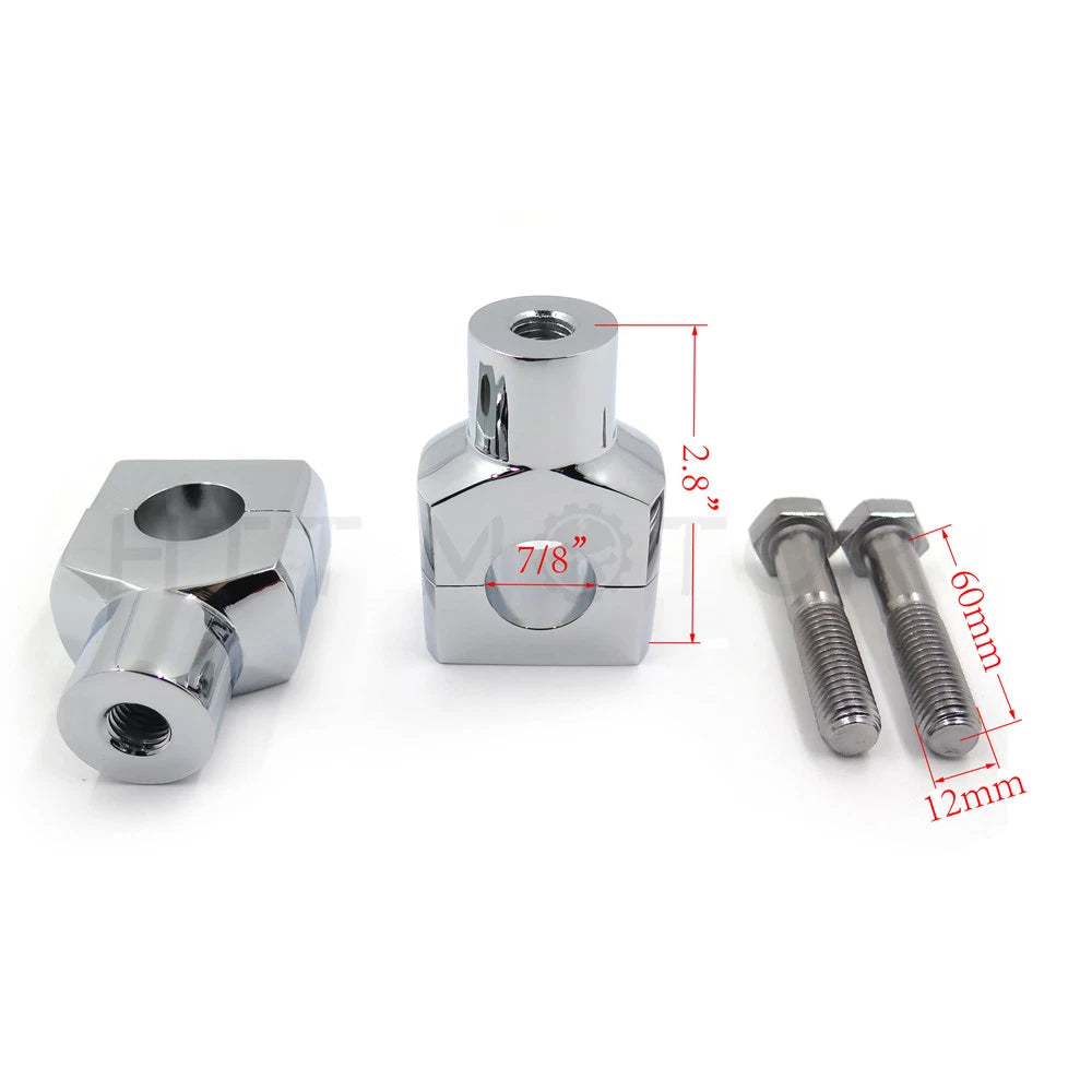 Handlebar Riser Clamp for Motorcycle (Universal, 7/8" 22mm, Chrome)