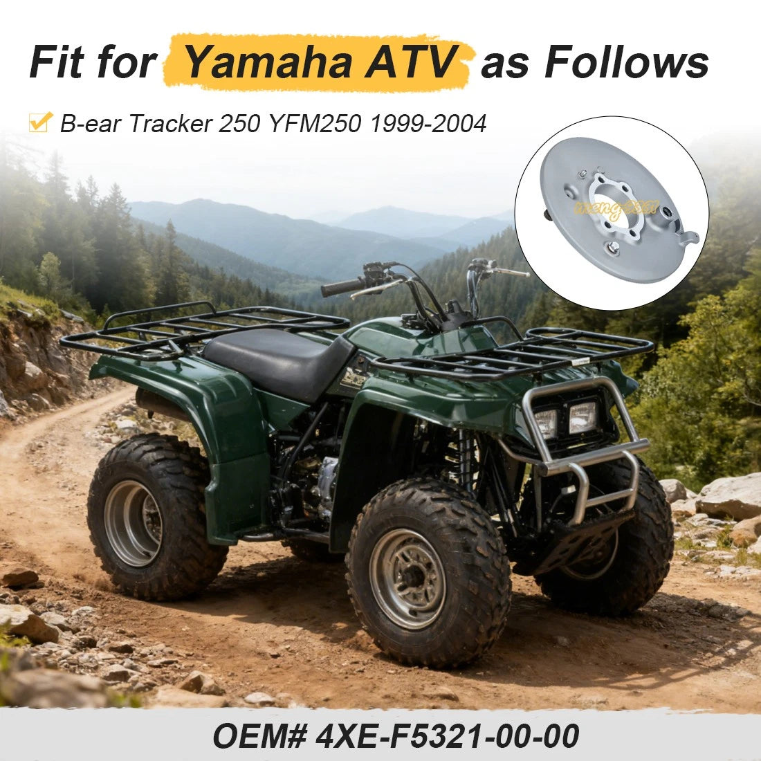 Rear Brake Backing Plate for Yamaha Bear Tracker 250 (1999–2004)