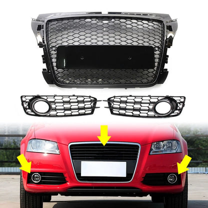 Front Bumper Grille Fog Light Cover for Audi A3 8P (2009–2012)