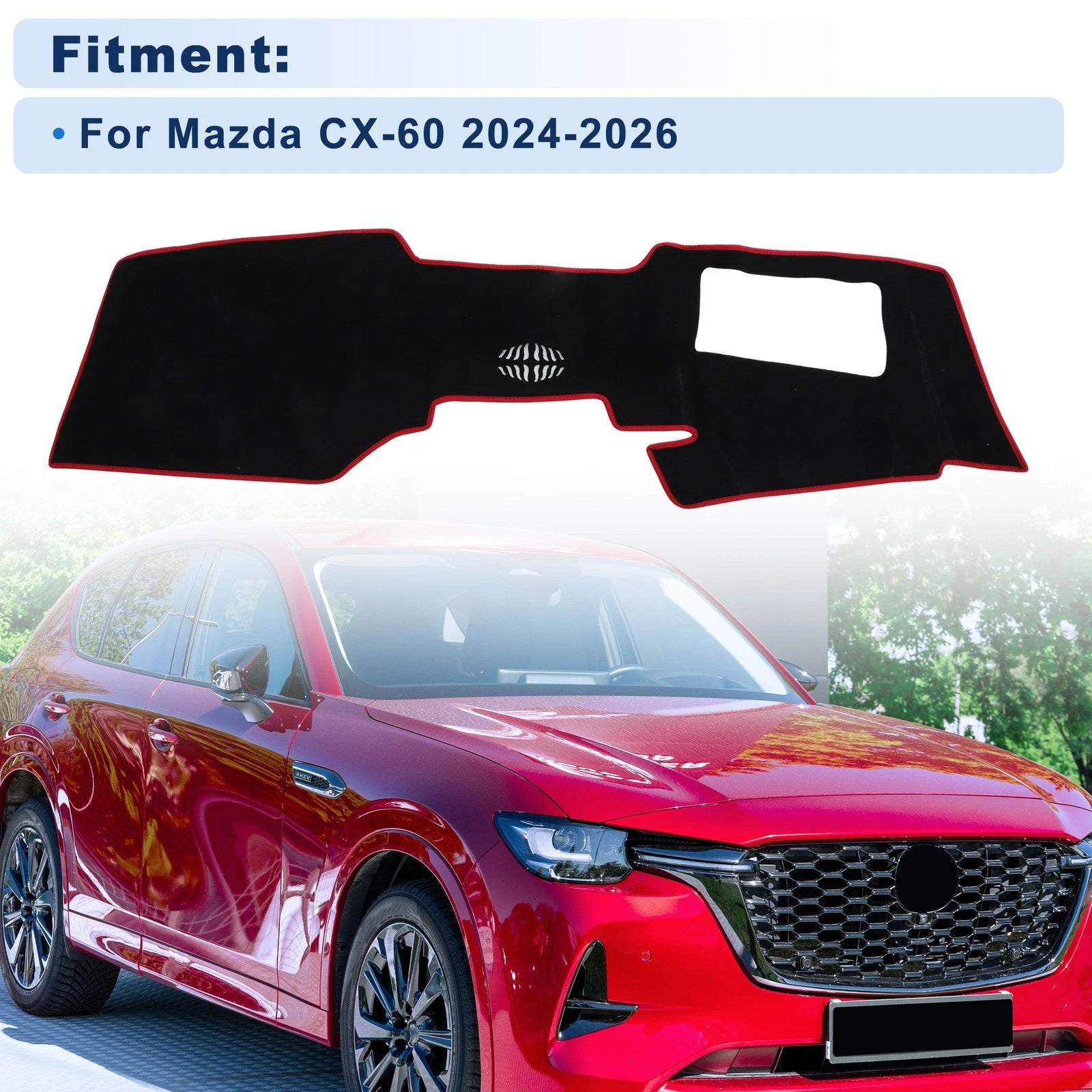 Dash Cover for Mazda CX-60 2024–2026 Dashboard Cover Black Red Edge