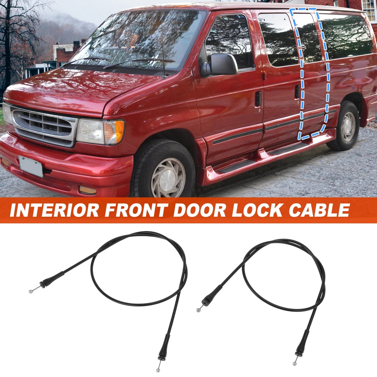2pc Cargo Door Latch Release Cable for Ford E150 E250 E350 (2004–2014)