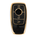 Car Key Case TPU Black Gold Tone for Mercedes Benz E Class (2010–2020)