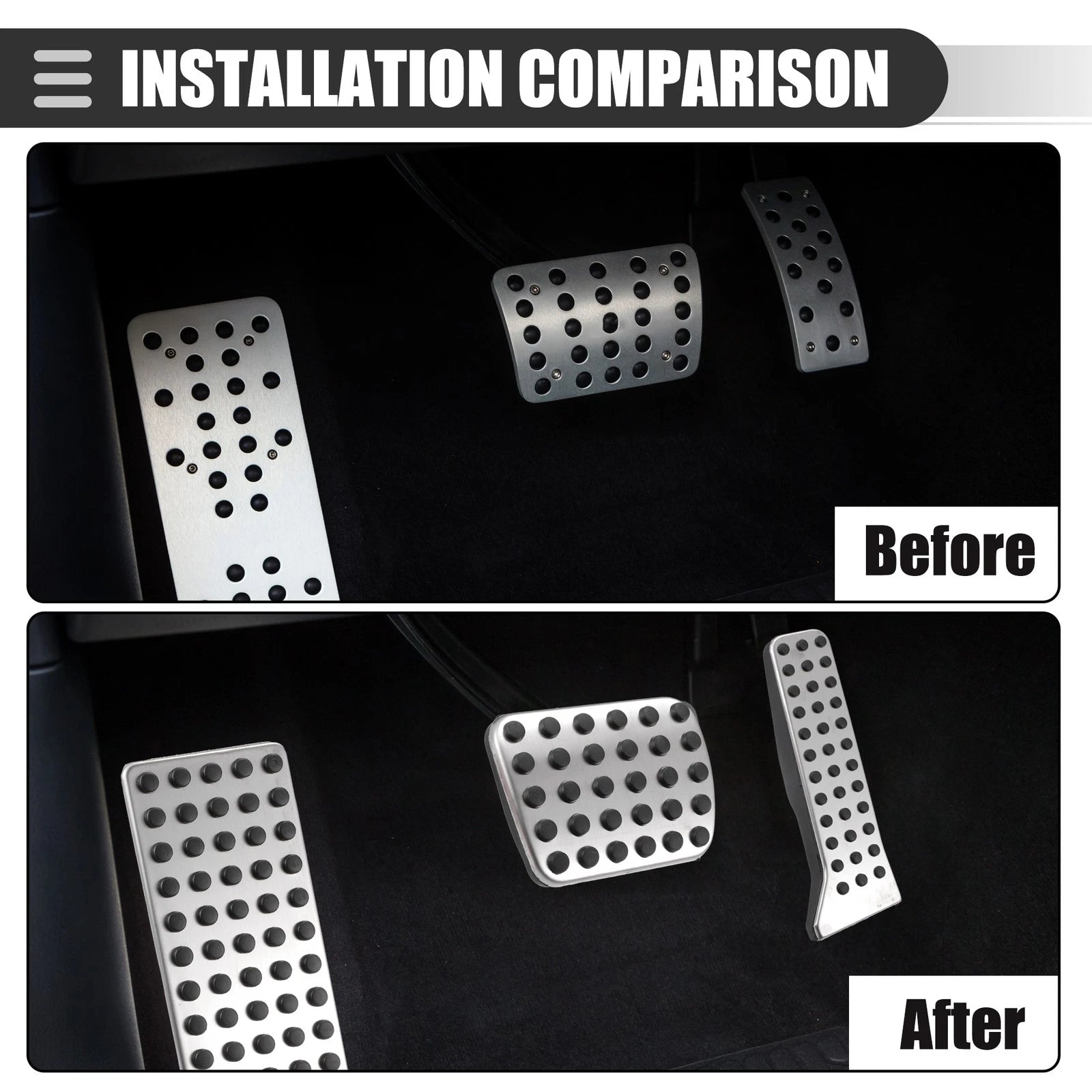 Gas Accelerator Brake Foot Rest Pedal Covers Set for Mazda CX-3 (2016–2019)