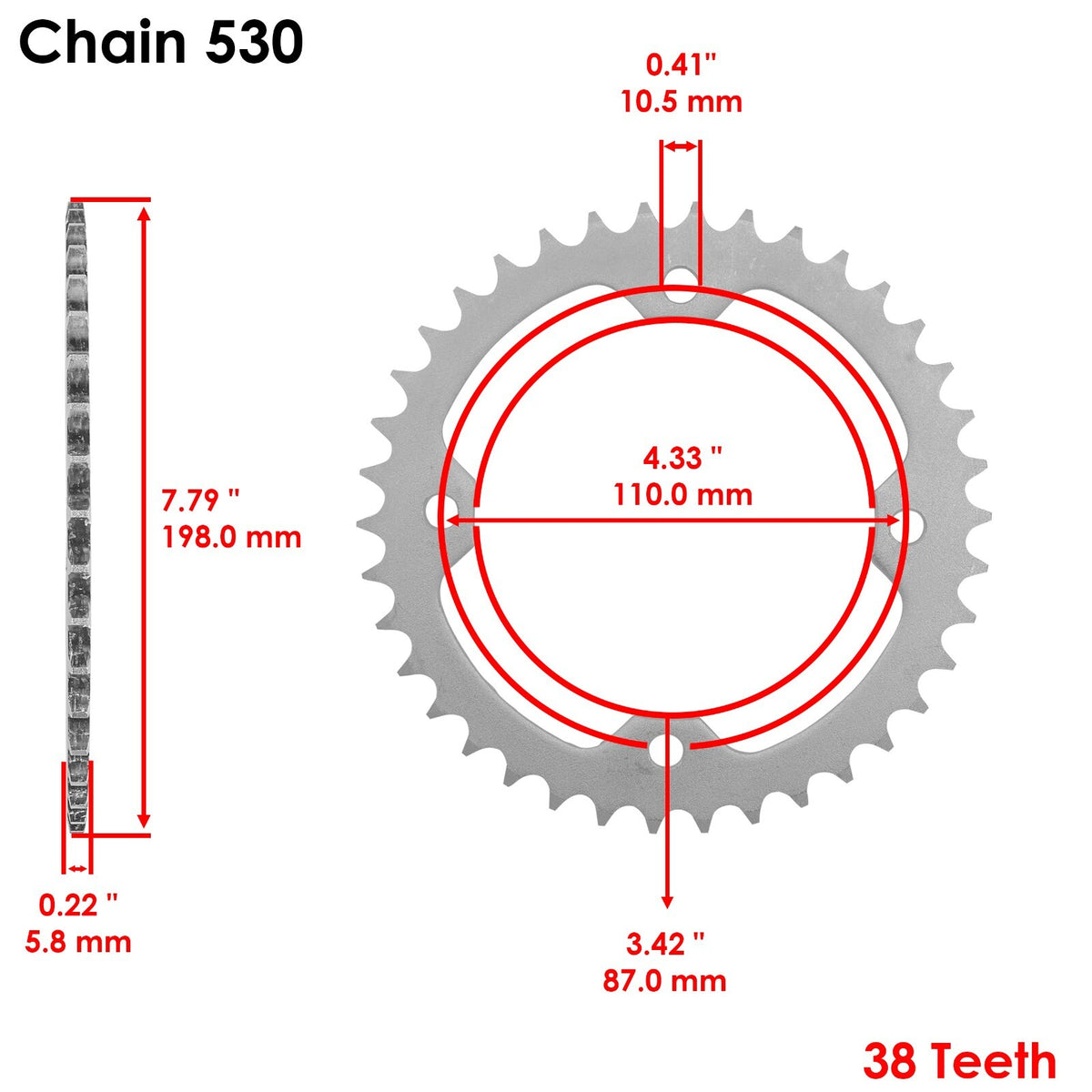 Drive Chain and Sprockets Kit Replacement for Yamaha YFZ450 (2004–2013)