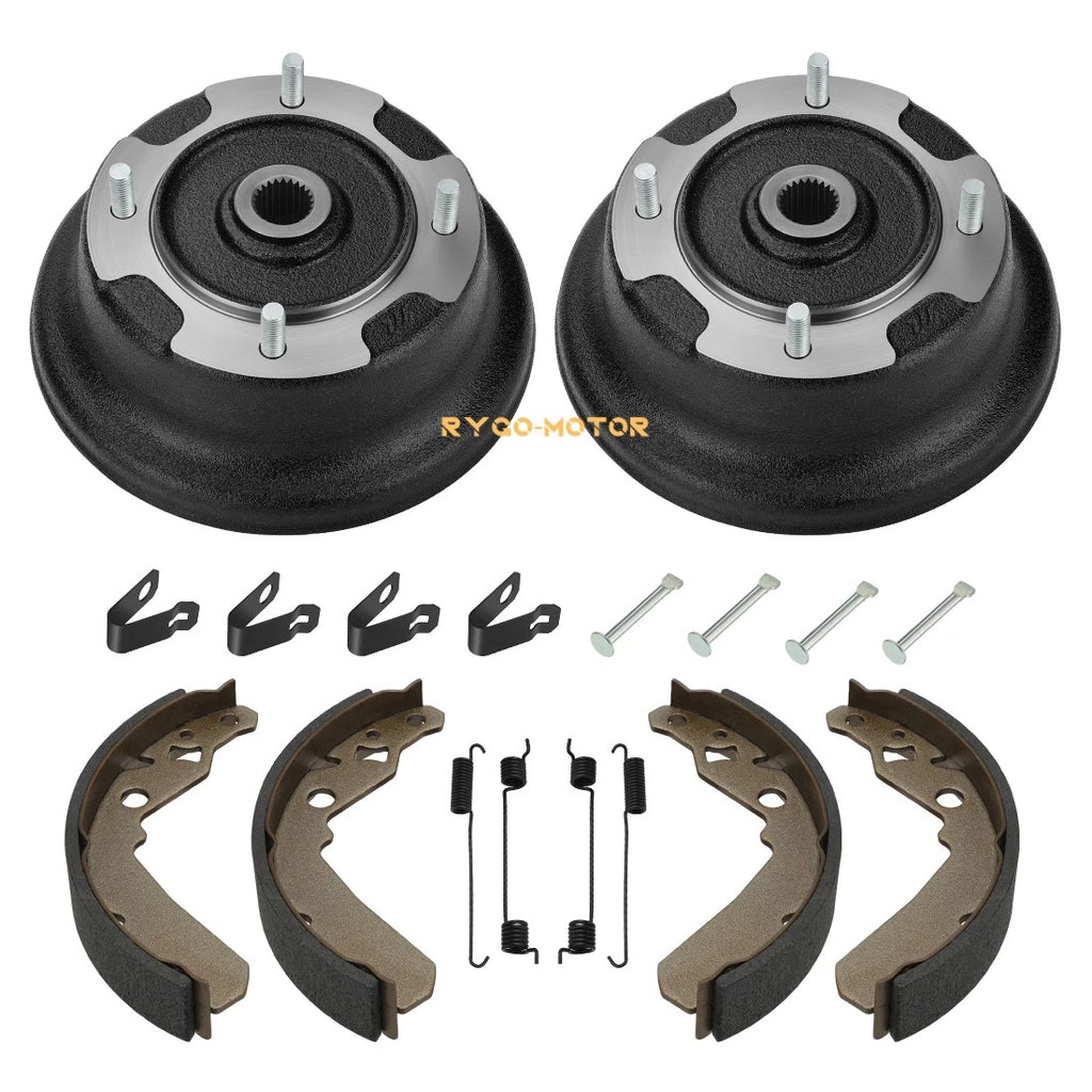 2X Front Brake Drum Kit W/Bolts & Shoes for Kawasaki Mule 600 610 SX (2016–2020)