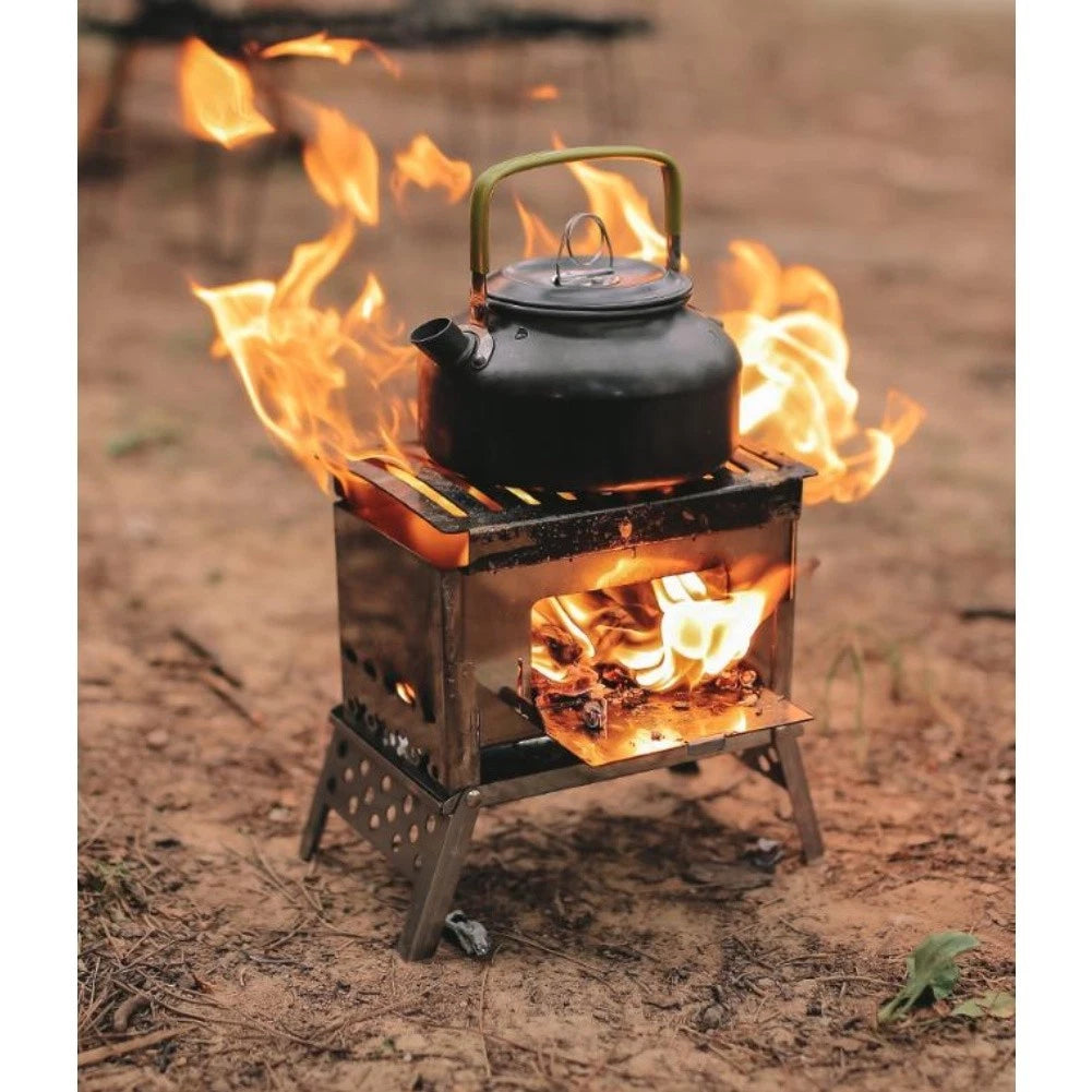 Compact Foldable Card Stove for Outdoor Cooking (21.5x12x19cm)