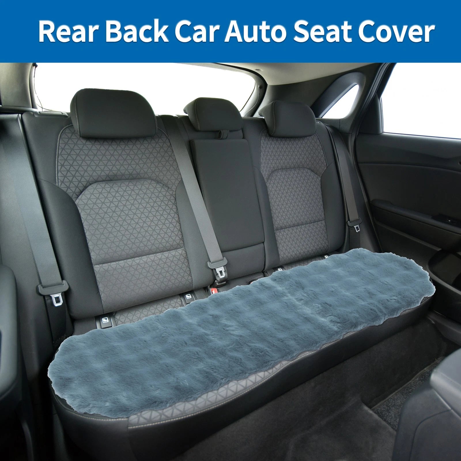 Back Seat Cover for - Light Gray Bubble Fleece