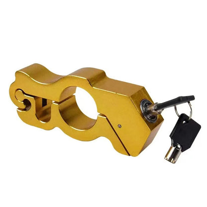 Motorcycle Handlebar Lock for Bike Scooter (Anti-Theft, Gold)