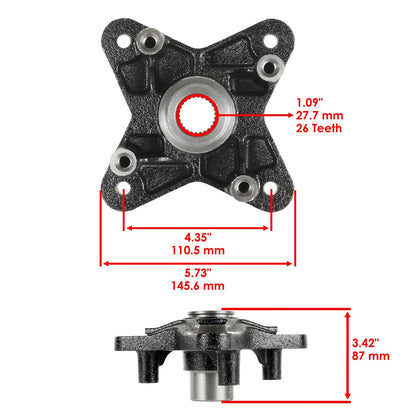 Rear Brake Disc Rotor Wheel Hub Bearing Replacement for Polaris RZR XP 900 (2011–2013)