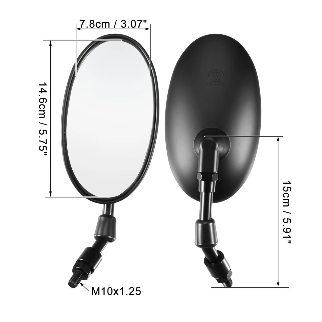 1 Pair Rearview Mirrors for Universal Motorcycle (10mm Screw Thread)