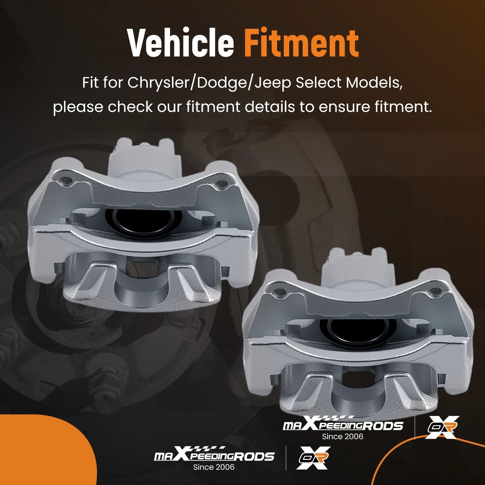 Front Left Right Brake Calipers w/Bracket for Chrysler 200 Sebring Dodge Caliber (2007–2010)