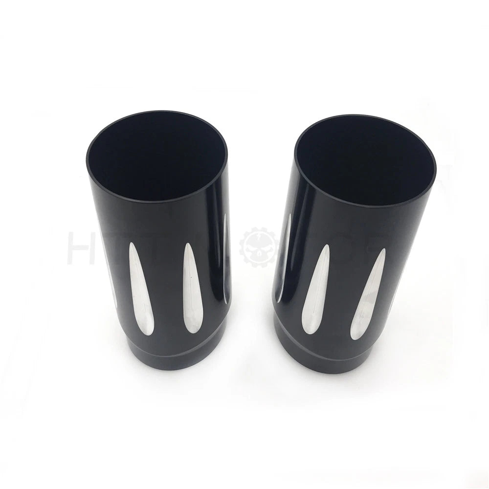 Black Fork Boot Slider Cover Cow Bell for Harley (1986–2013)