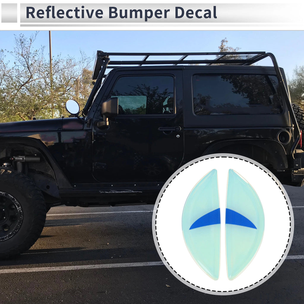 Reflective Bumper Decal for Universal Fit (Blue Arc Blue Eyes Pattern)
