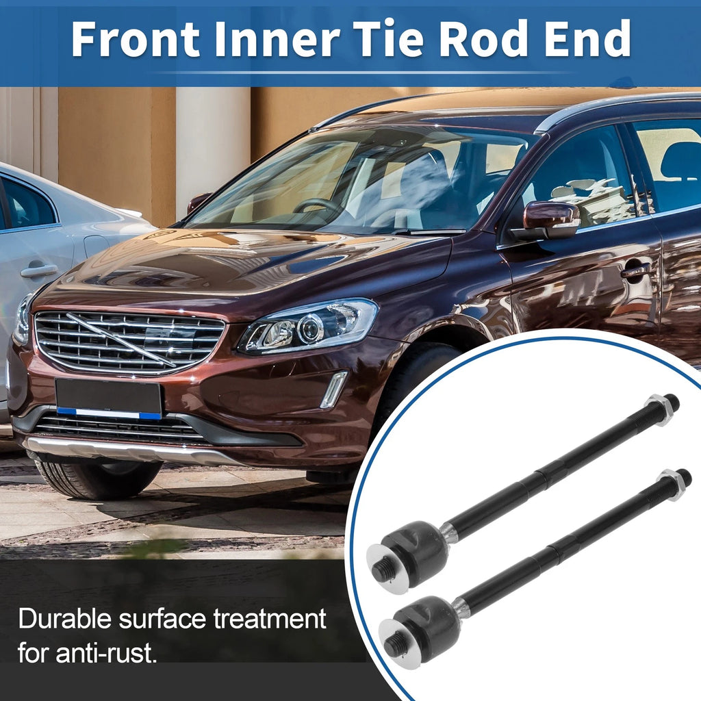 2X Front Inner Tie Rod End Links for Volvo S40 (2004–2011) EV800458