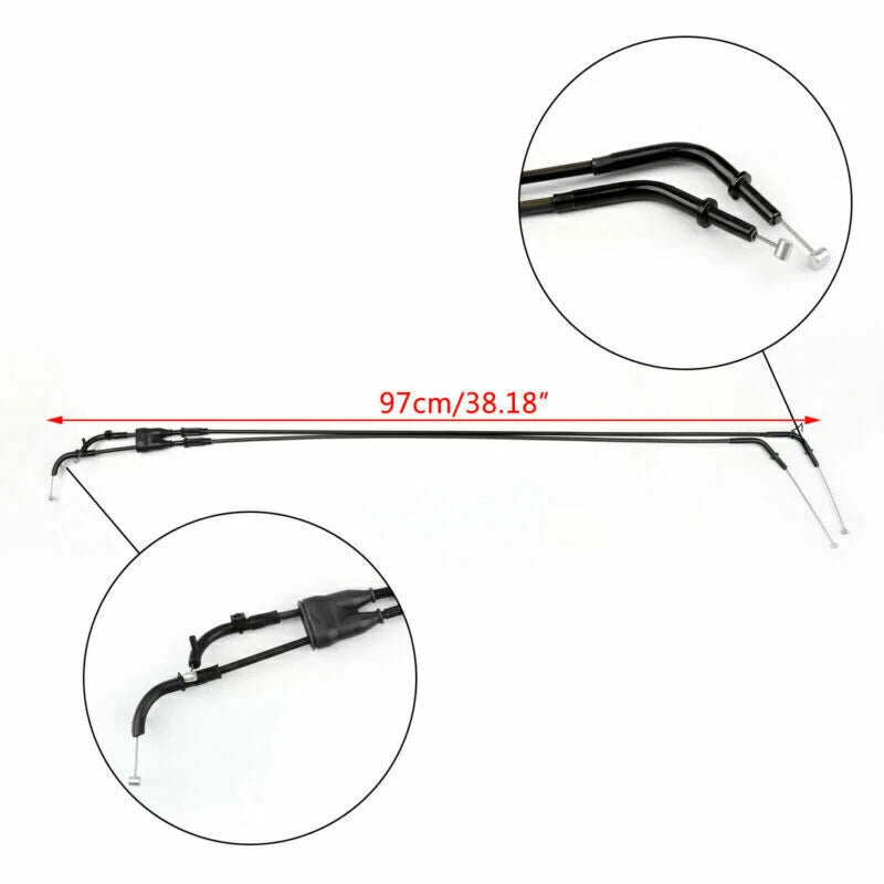 Throttle Cable for Kawasaki Ninja ZX6R ZX600P (2007–2008) Black