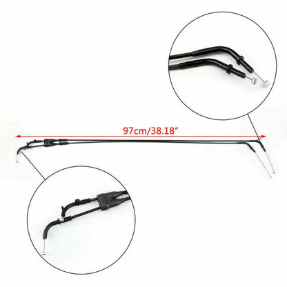 Throttle Cable for Kawasaki Ninja ZX6R ZX600P (2007–2008) Black