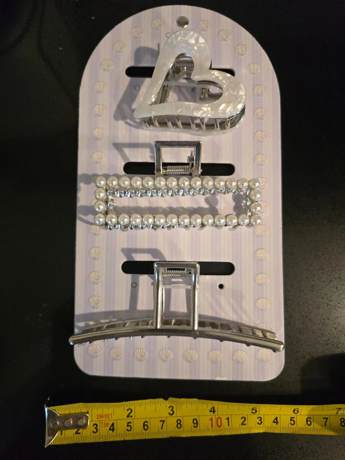 Set of 3 Luxe Claw Clips for Capelli of New York - Silver, Thick Hold