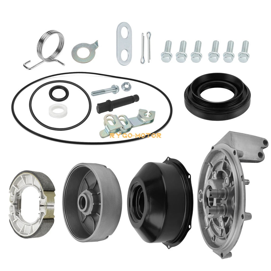 Rear Brake Drum Hub Plate Cover Shoes Kit for Honda Rancher 350 TRX350 (2000–2006)