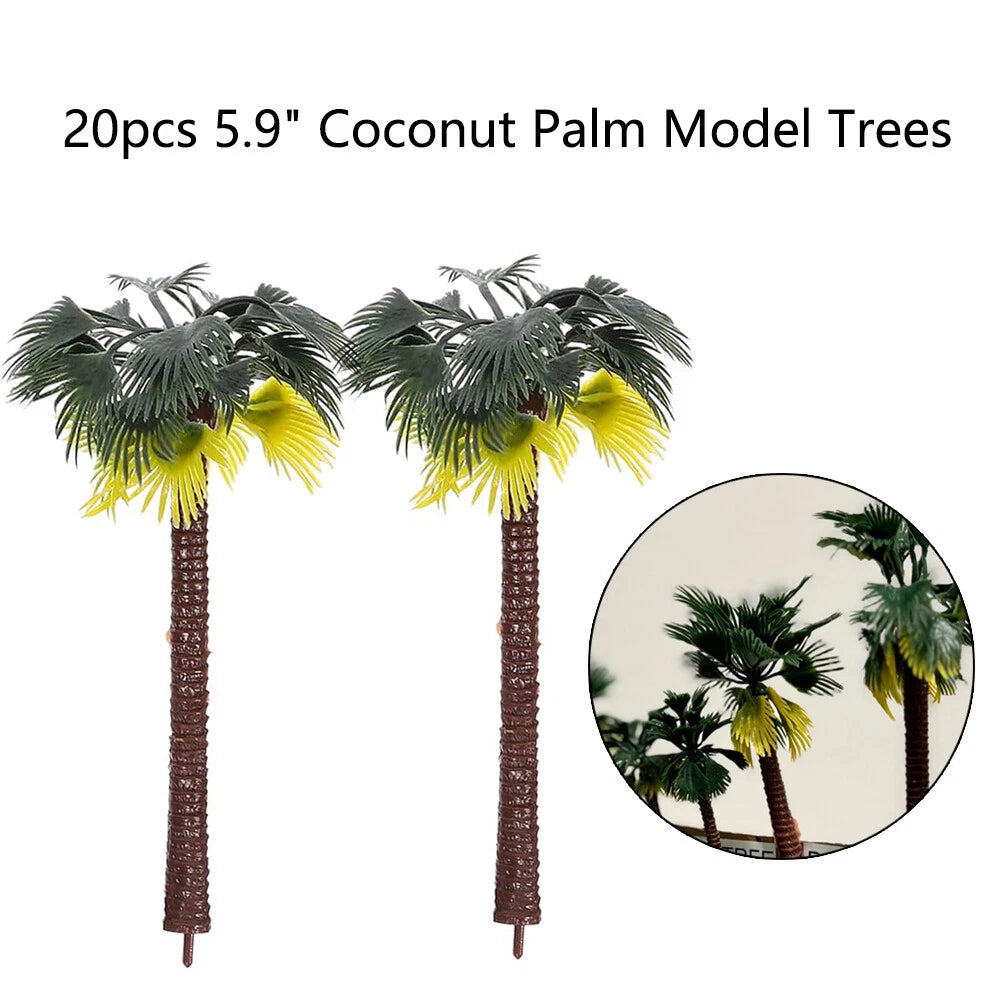 20pc 15cm Model Tree Palm Tree Coconut Palm DIY Park Rainforest Scenery Dioramas