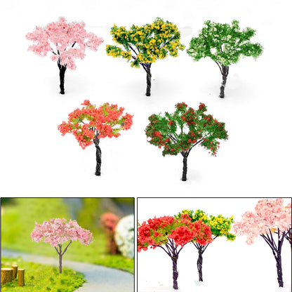 20pcs Cherry Blossom Model Trees for Garden Scenery